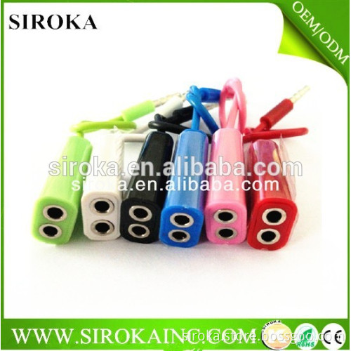 colorful 3.5mm male to 2 female headphone splitter cable 18cm lenght splitter adapter cable for samsung